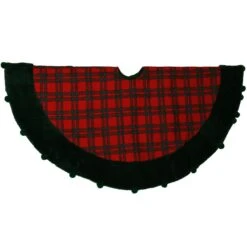 48 Inch Red And Green Plaid Tree Skirt