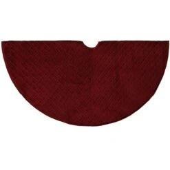 48 Inch Reversible Burgundy Quilted Tree Skirt