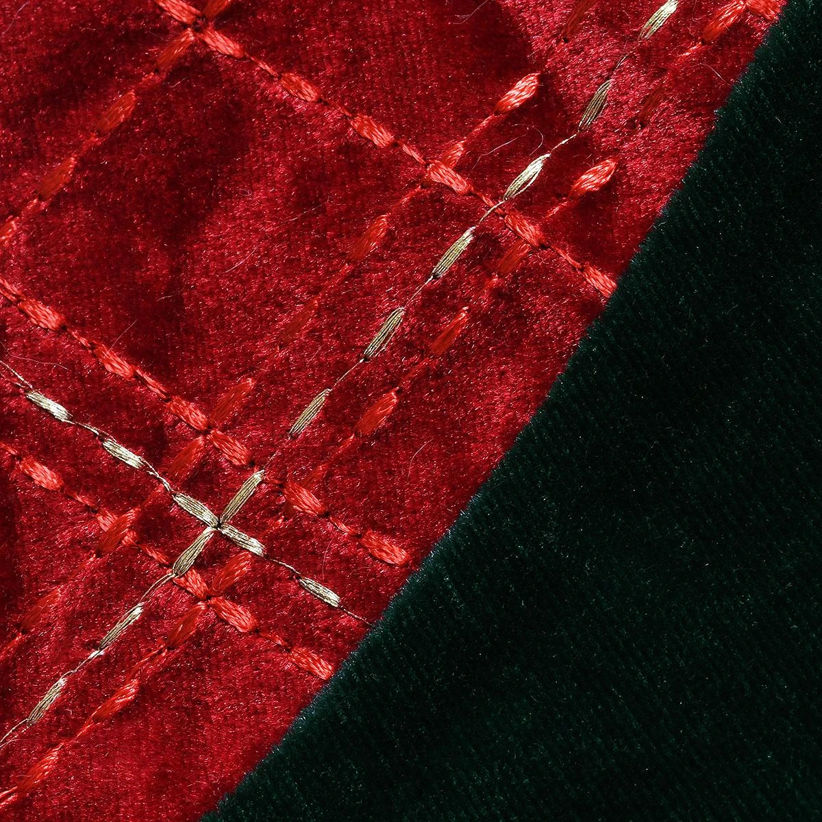 48 Inch Red And Green Velvet Tree Skirt 2 48 Inch Red And Green Velvet Tree Skirt - Image 2