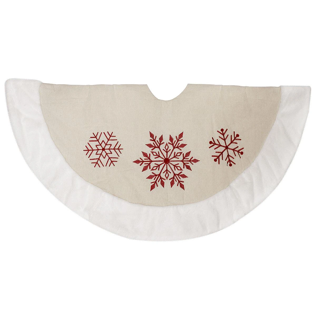 48 Inch Beige Snowflake Tree Skirt 1 48 Inch Beige Snowflake Tree Skirt