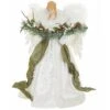 White Angel Tree Topper With Greenery Garland