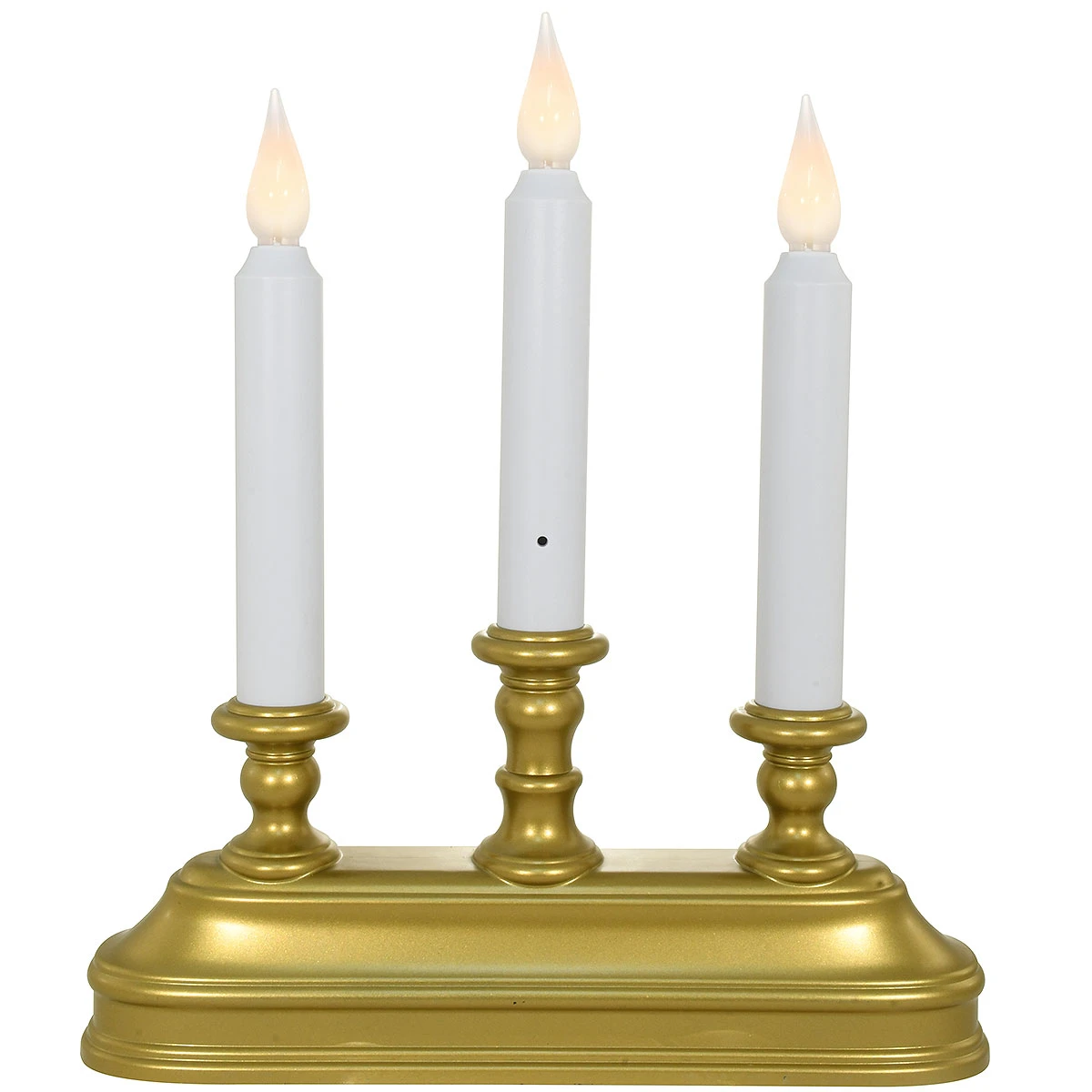 Candelabra 3 Tiered With Gold Stand LED Battery Operated 1 Candelabra 3 Tiered With Gold Stand LED Battery Operated