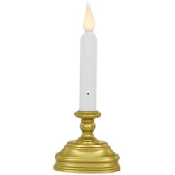 Candle With Gold Stand LED Battery Operated