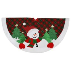 48 Inch Snowman Plaid Tree Skirt