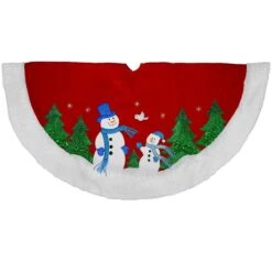 48 Inch Snowman Red And White Tree Skirt