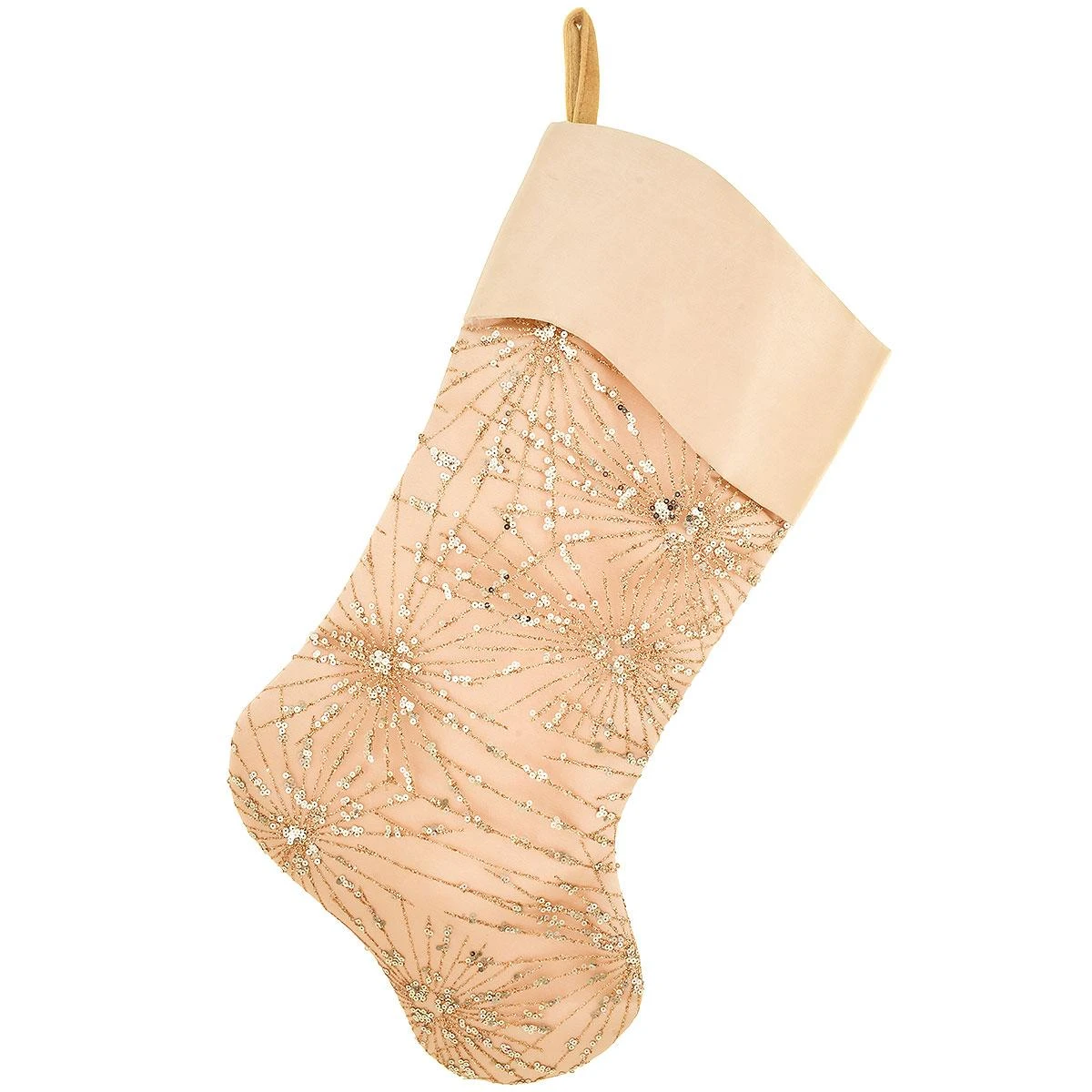 20.5 Inch Rose Gold Stocking With Satin Cuff 1 20.5 Inch Rose Gold Stocking With Satin Cuff