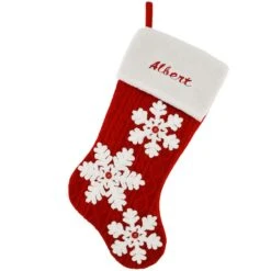 Personalized 20.5" Stamped Knit Snowflake Stocking
