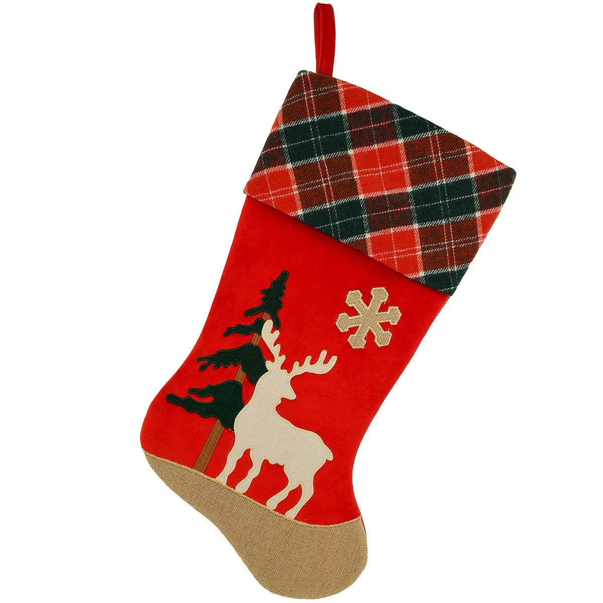 20.5 Inch Personalized Deer Plaid Stocking 2 20.5 Inch Personalized Deer Plaid Stocking - Image 2