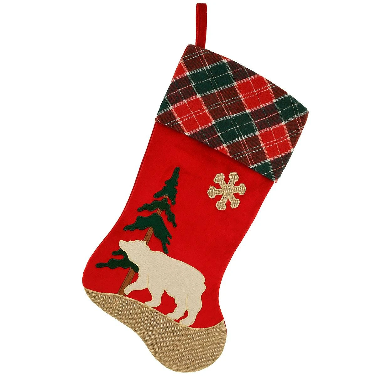 20.5 Inch Personalized Bear Plaid Stocking 2 20.5 Inch Personalized Bear Plaid Stocking - Image 2