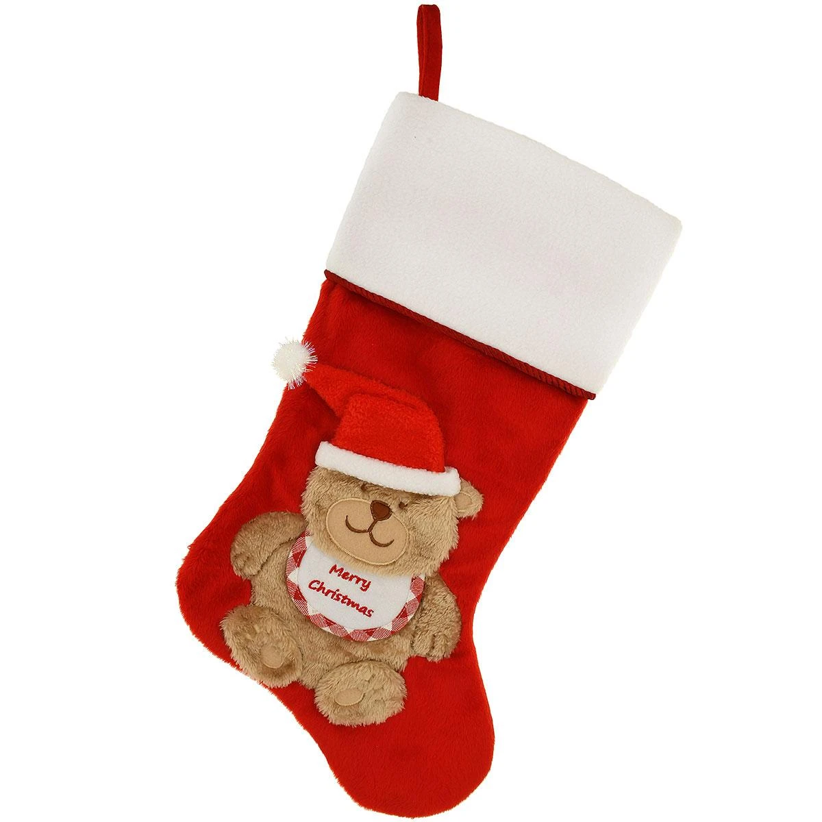20.5 Inch Personalized Teddy Bear Merry Christmas Stocking 2 20.5 Inch Personalized Teddy Bear Merry Christmas Stocking - Image 2