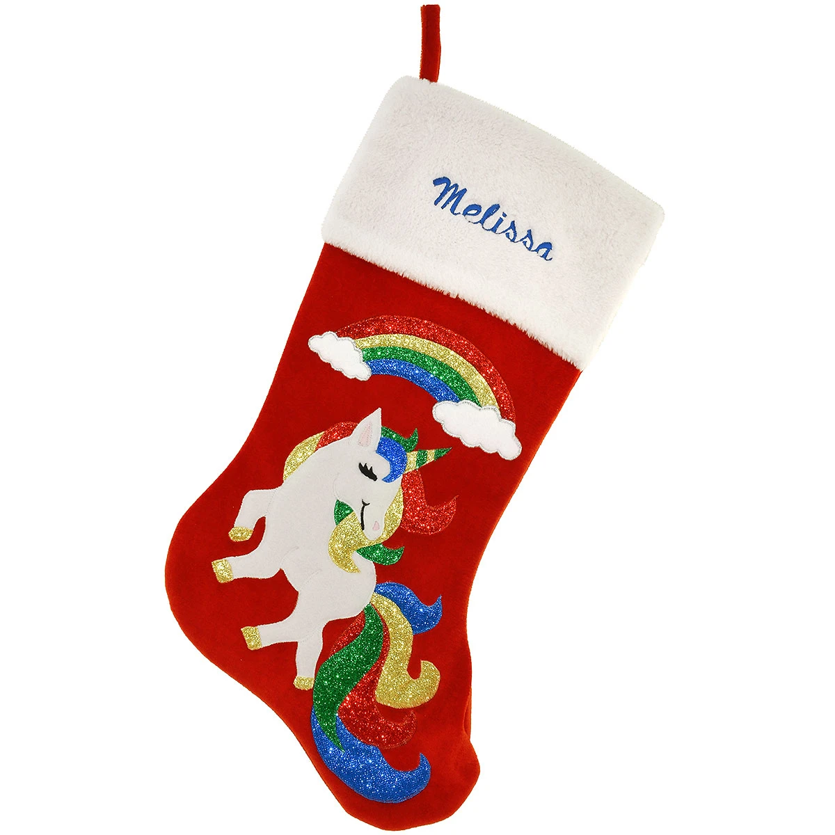 Personalized 20.5" Unicorn Rainbow Stocking 1 Personalized 20.5" Unicorn Rainbow Stocking
