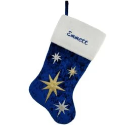 20.5 Inch Personalized Blue Stocking With Stars