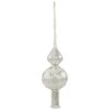 Tree Topper Silver Glass With White Designs