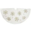 48 Inch Ivory Tree Skirt With Gold Snowflakes