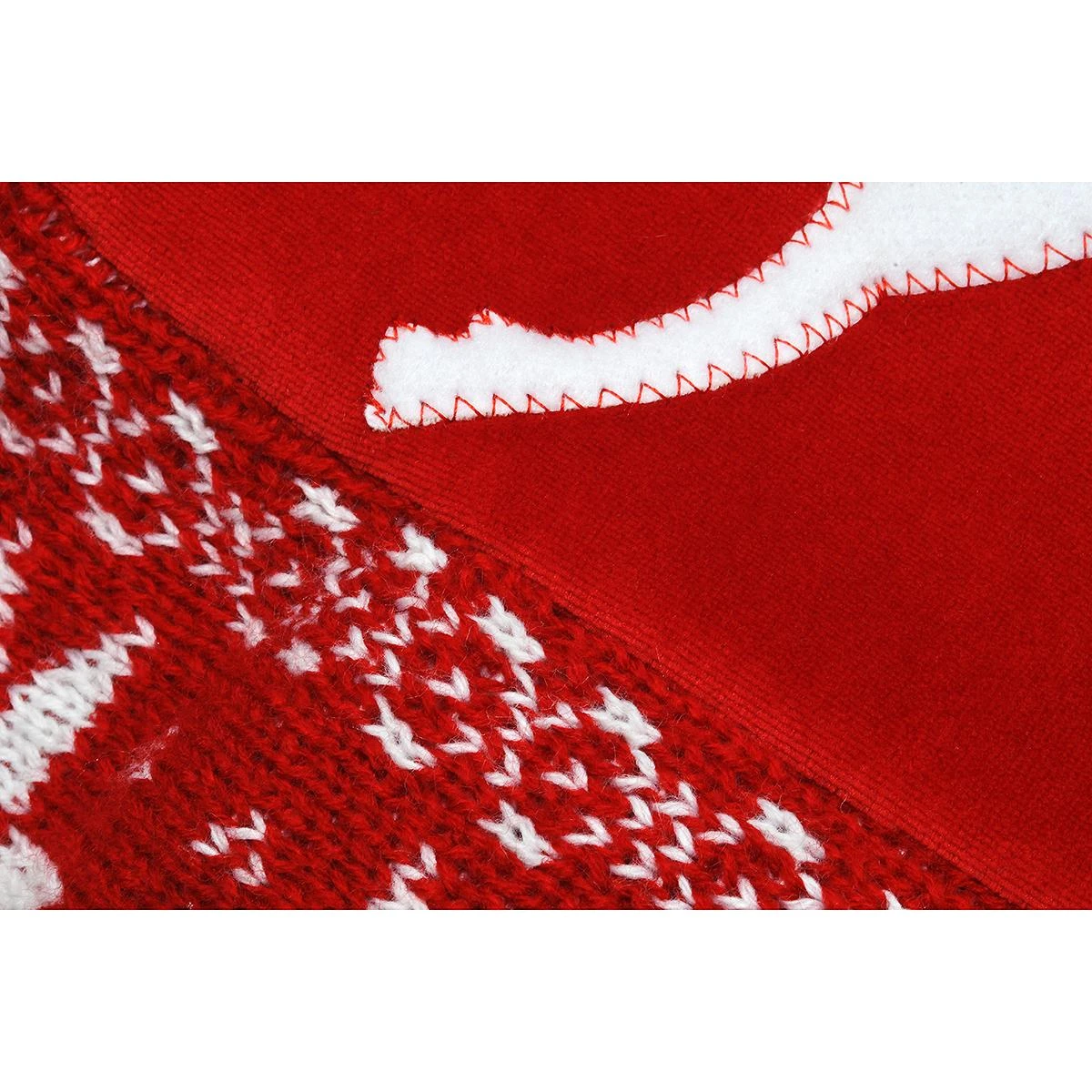 48 Inch Red Suede Tree Skirt With White Reindeer And Trees 2 48 Inch Red Suede Tree Skirt With White Reindeer And Trees - Image 2