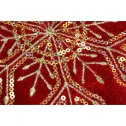 48 Inch Red Velvet Tree Skirt With Gold Snowflakes -Winter Light Sales 1231316 web 3