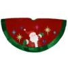 Santa With Stars 48 Inch Red Tree Skirt