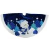 48 Inch Blue Velvet Tree Skirt With Snowman