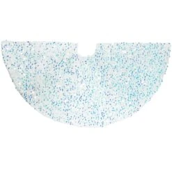 24 Inch Mini Tree Skirt With Iridescent Sequins