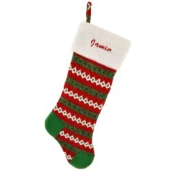 21.5 Inch Personalized Chenille Knit Stocking