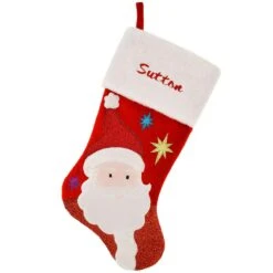 20.5 Inch Personalized Santa With Stars Stocking