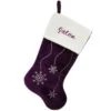 20.5 Inch Personalized Purple Snowflake Stocking