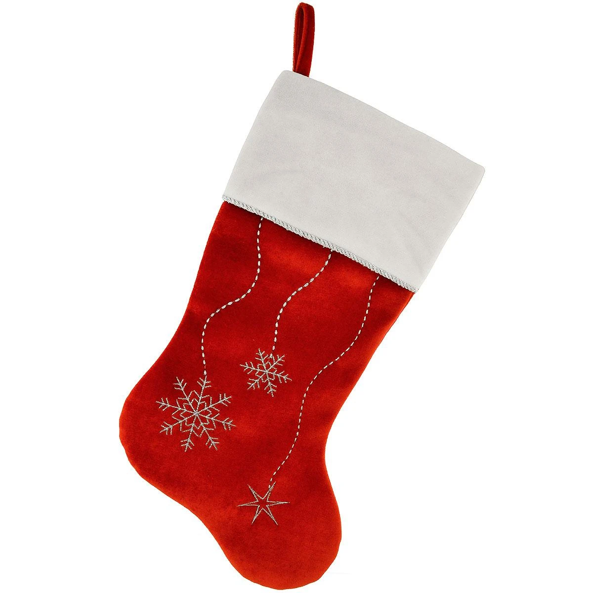 20.5 Inch Personalized Red Snowflake Stocking 2 20.5 Inch Personalized Red Snowflake Stocking - Image 2