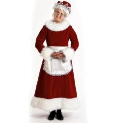 3 Piece Burgundy Velvet Mrs. Claus Outfit Size 8-10